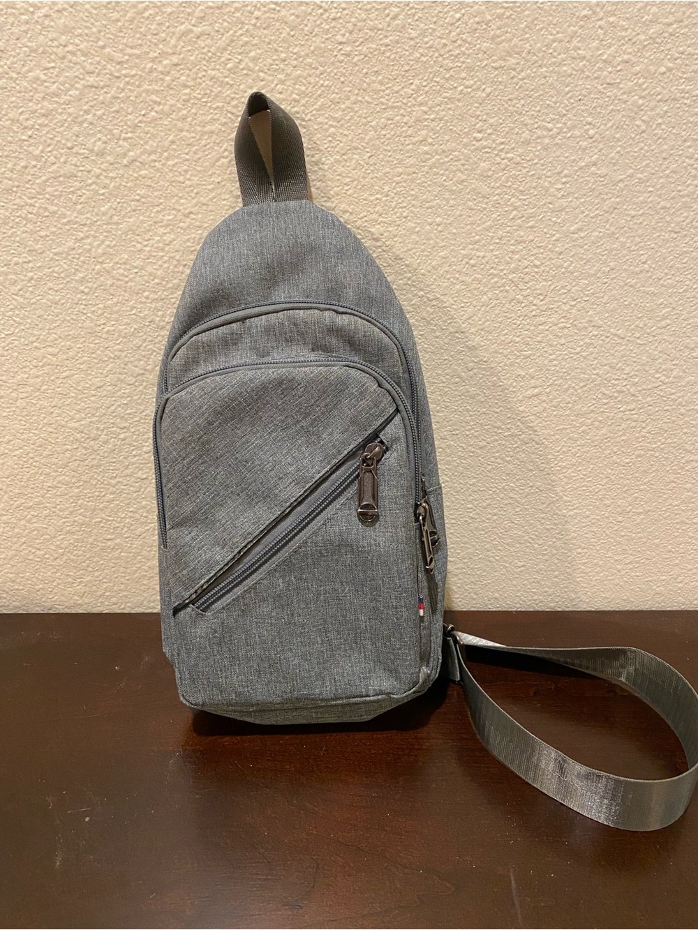 WESTEND Small Crossbody Sling Bag Backpack Grey with Adjustable Crossbody Strap